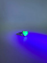 UV Yellow Sea Glass Heart Ring