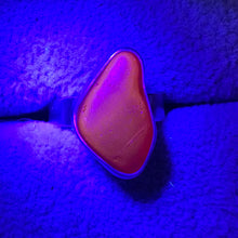 Large UV Red Sea Glass Ring
