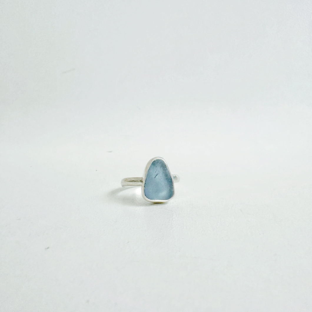 Small Cornflower Sea Glass Ring