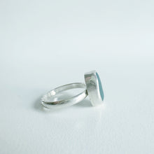 Teal Blue Sea Glass Ring