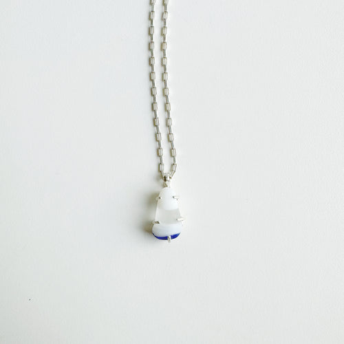 Pronged Davenport Sea Glass Pendant Necklace