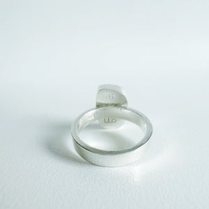 Small Aqua Blue Sea Glass Ring