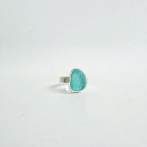 Teal Sea Glass Ring