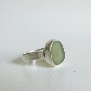 Olive Green Sea Glass Ring