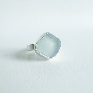 Medium Pale Aqua Sea Glass Ring