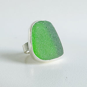 Large Green Sea Glass Ring