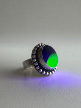 Large UV Cobalt Blue Sea Glass Ring