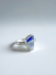 Blue Mulitcolor Sea Glass Ring