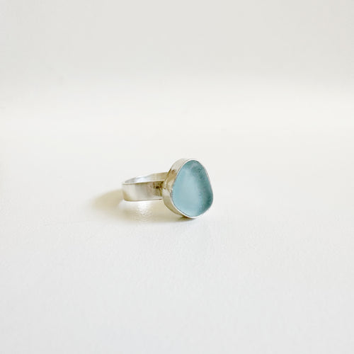 Aqua Sea Glass ring