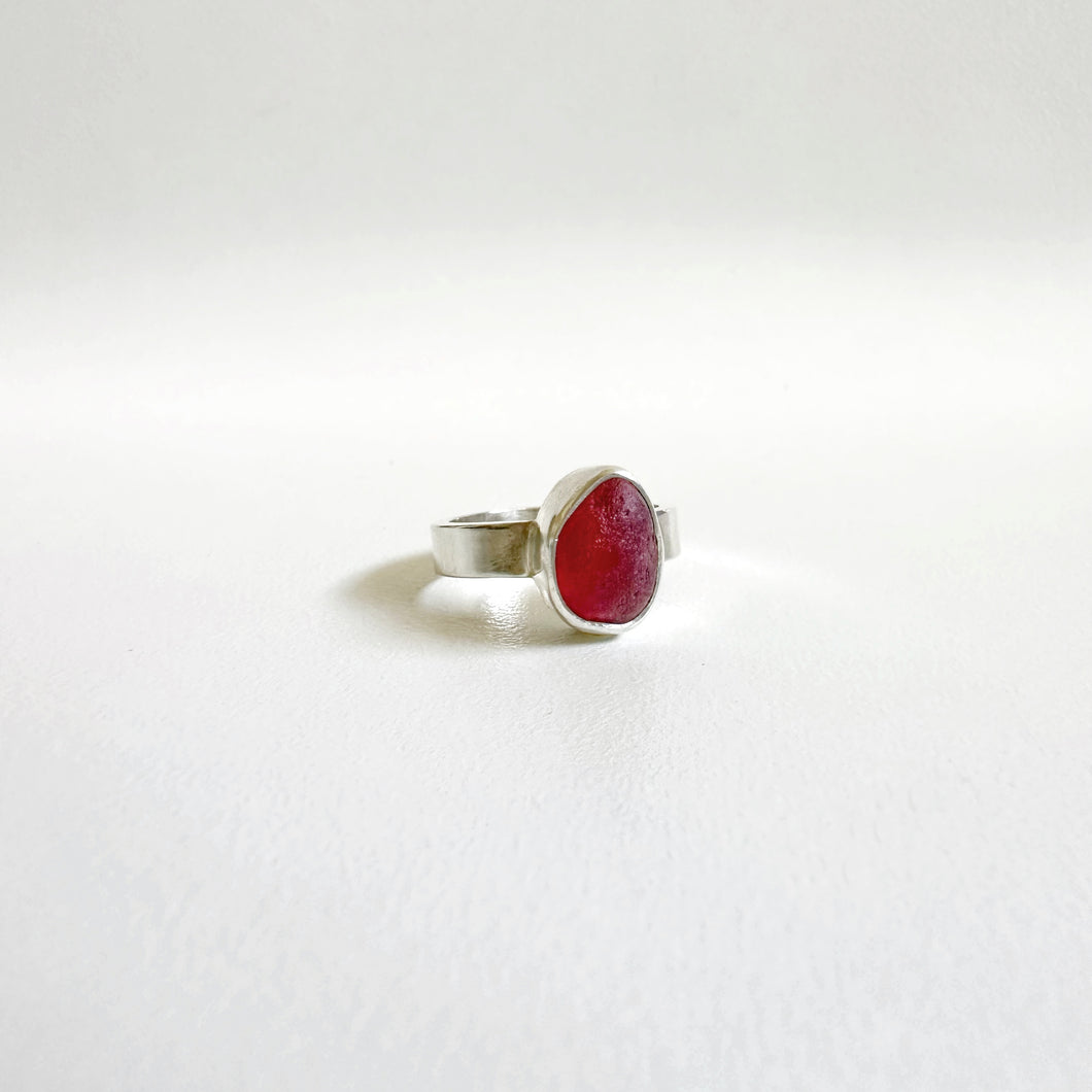Red Sea Glass Ring