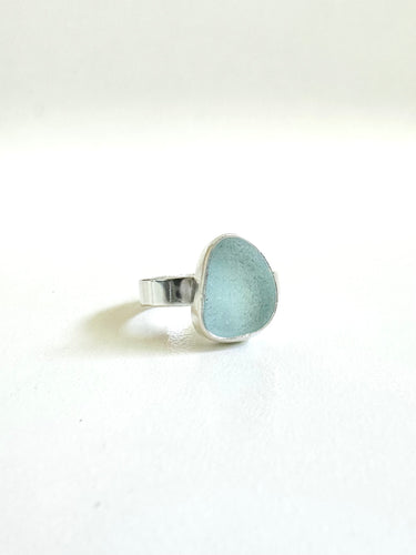 Aqua Sea Glass Ring