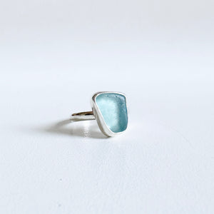 Aqua Sea Glass Ring