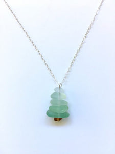 Green Snowy Tree Necklace