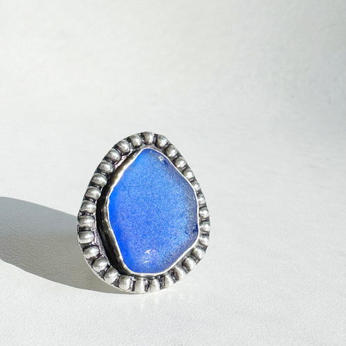 Cobalt Blue Sea Glass Ring