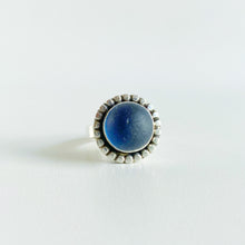 Deep blue sea Marble Sea Glass Ring