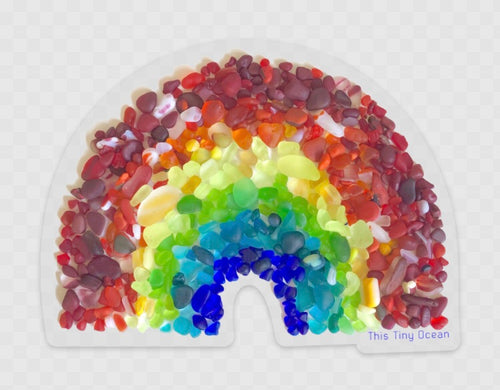 Transparent Rainbow Sea Glass Sticker
