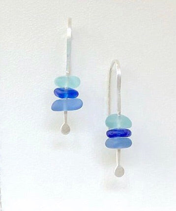Sea Lily Sea Glass Stack Earrings