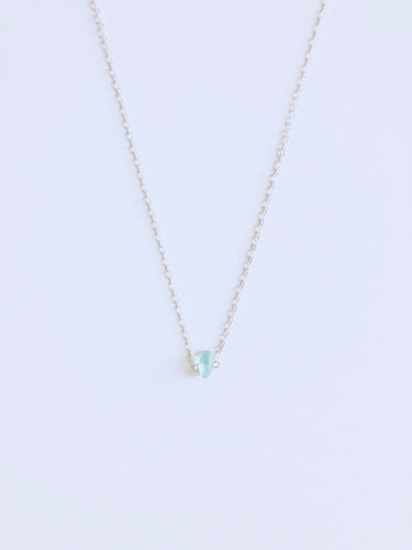 Aqua Single Sea Glass Necklace