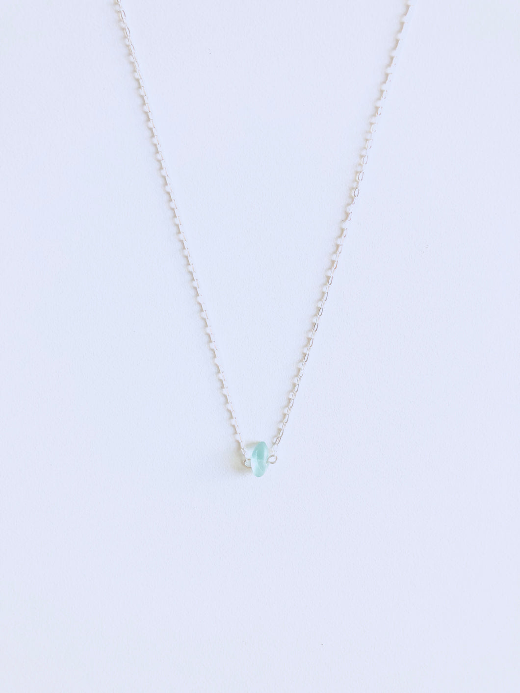 Aqua Single Sea Glass Necklace