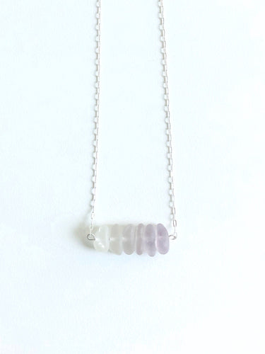 Lavender Dusk Sea Glass Bar Necklace