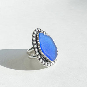 Cobalt Blue Sea Glass Ring