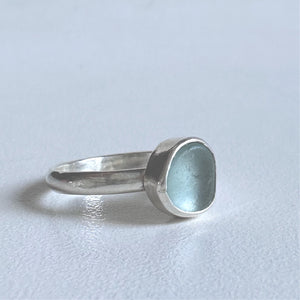 Small Pale Aqua Sea Glass Ring