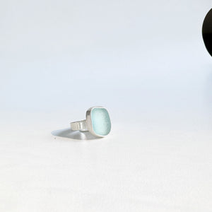 Pale Teal Sea Glass Ring